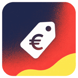Wit prijskaartje met euroteken als icoon voor een betaalbare flexplek in Nijmegen bij StartUp Nijmegen